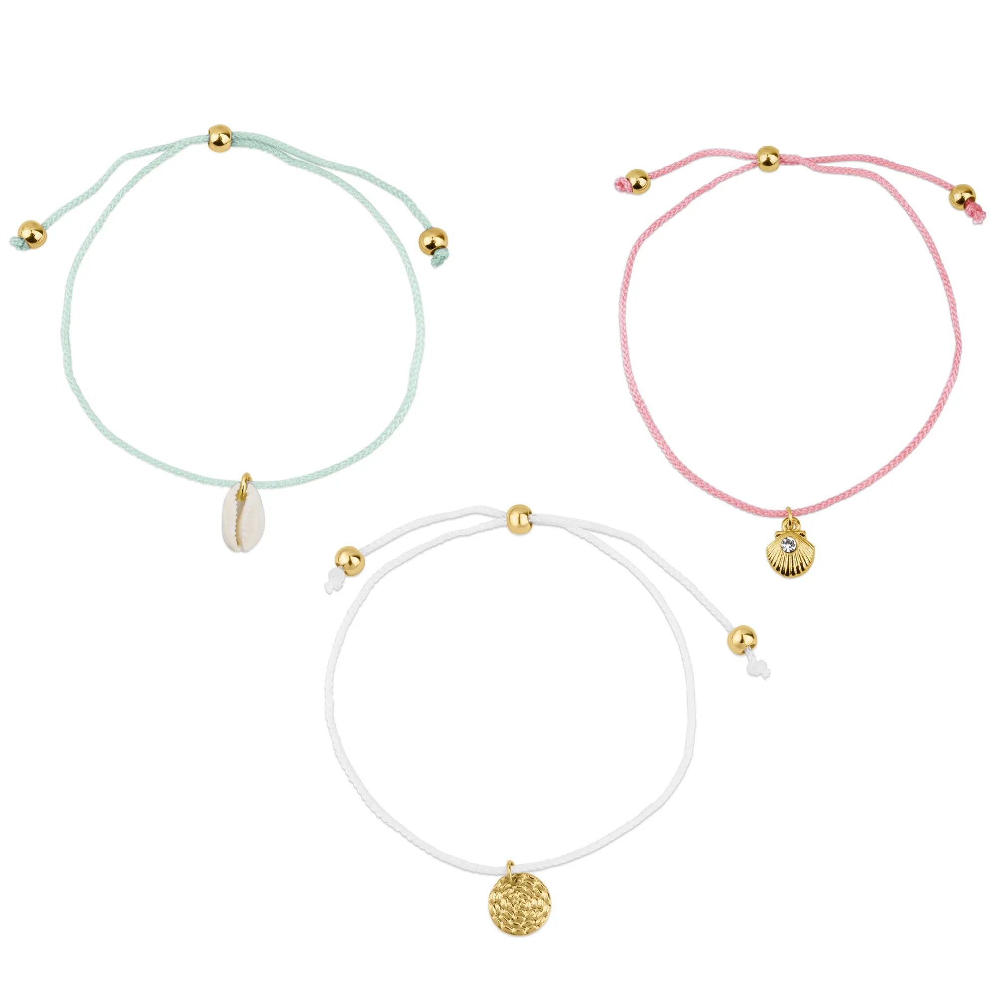 Accessorize London Women's Friendship Shell Anklets Pack Of 3