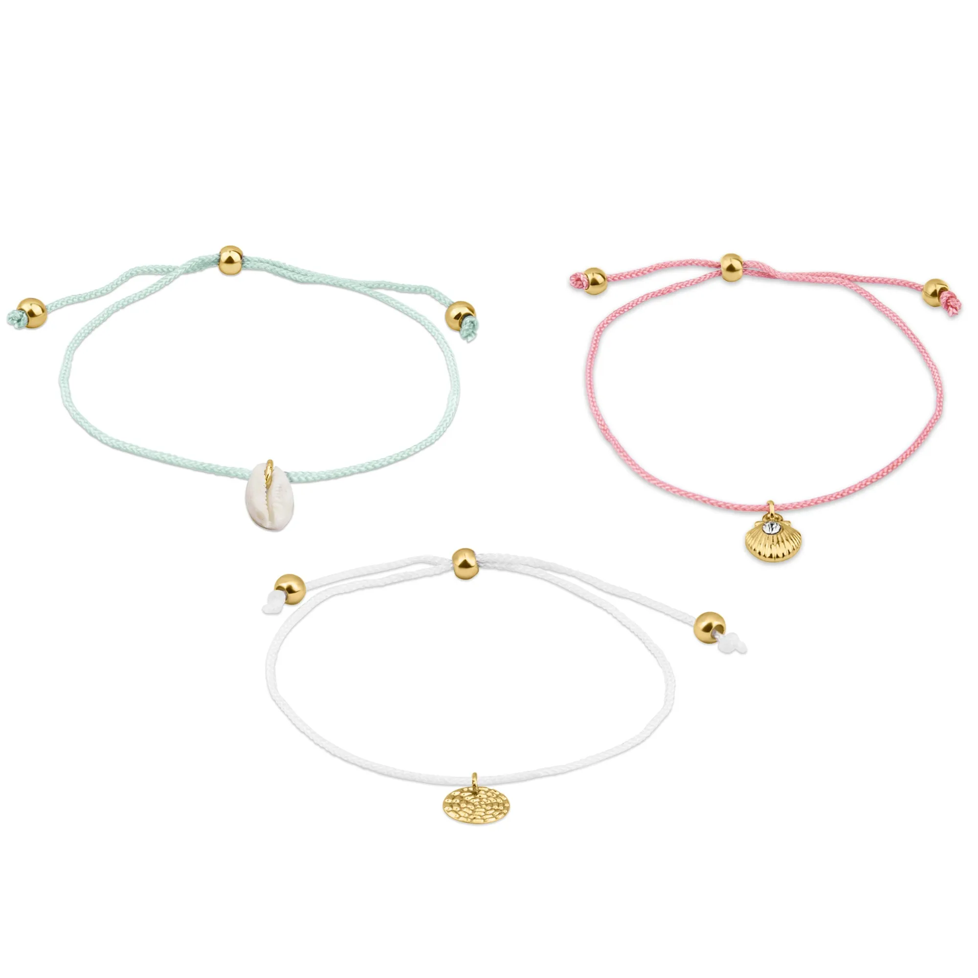 Accessorize London Women's Friendship Shell Anklets Pack Of 3