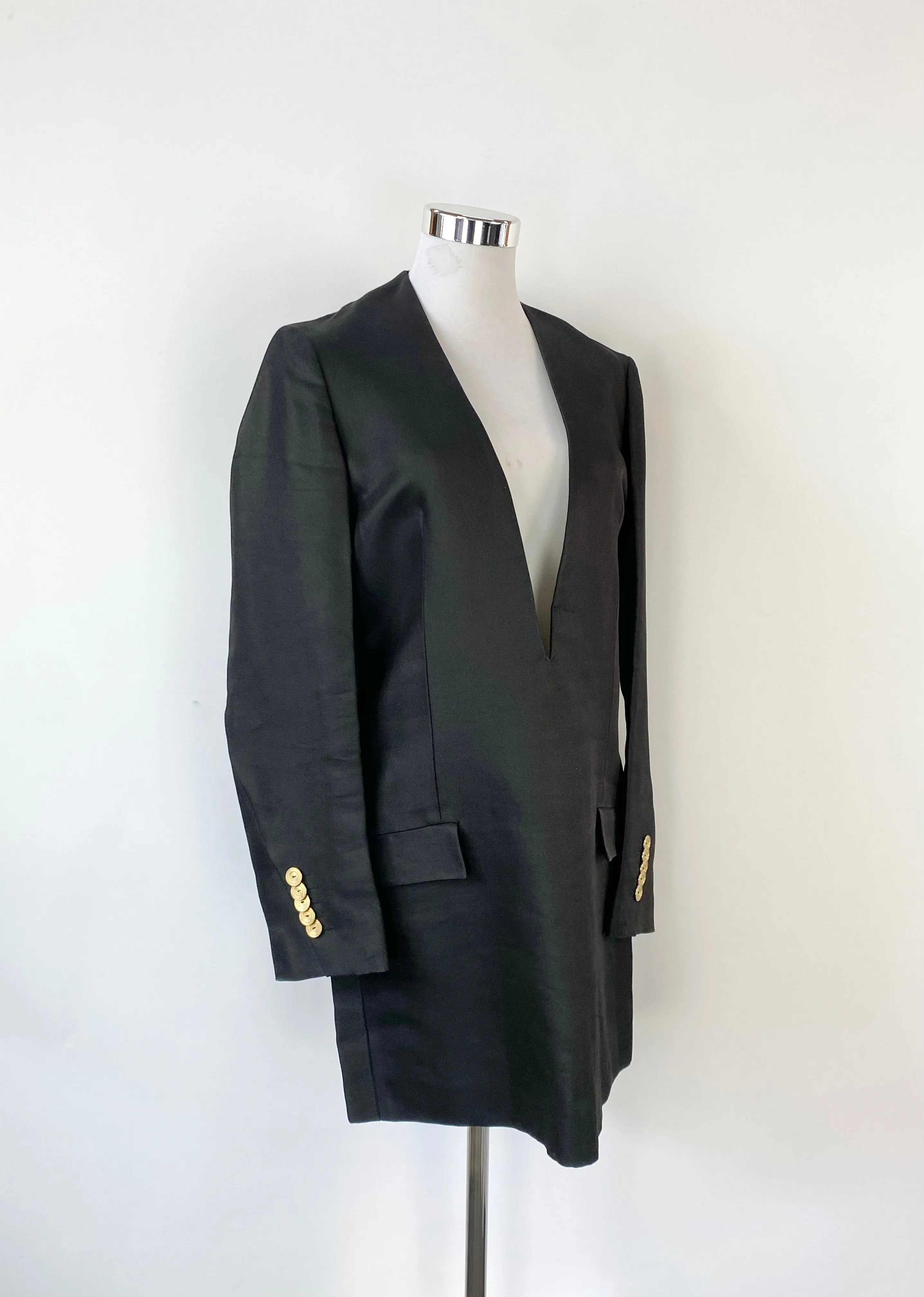 Acne Studios 'Ryde T' Black Silk Blend Blazer Dress - AU10