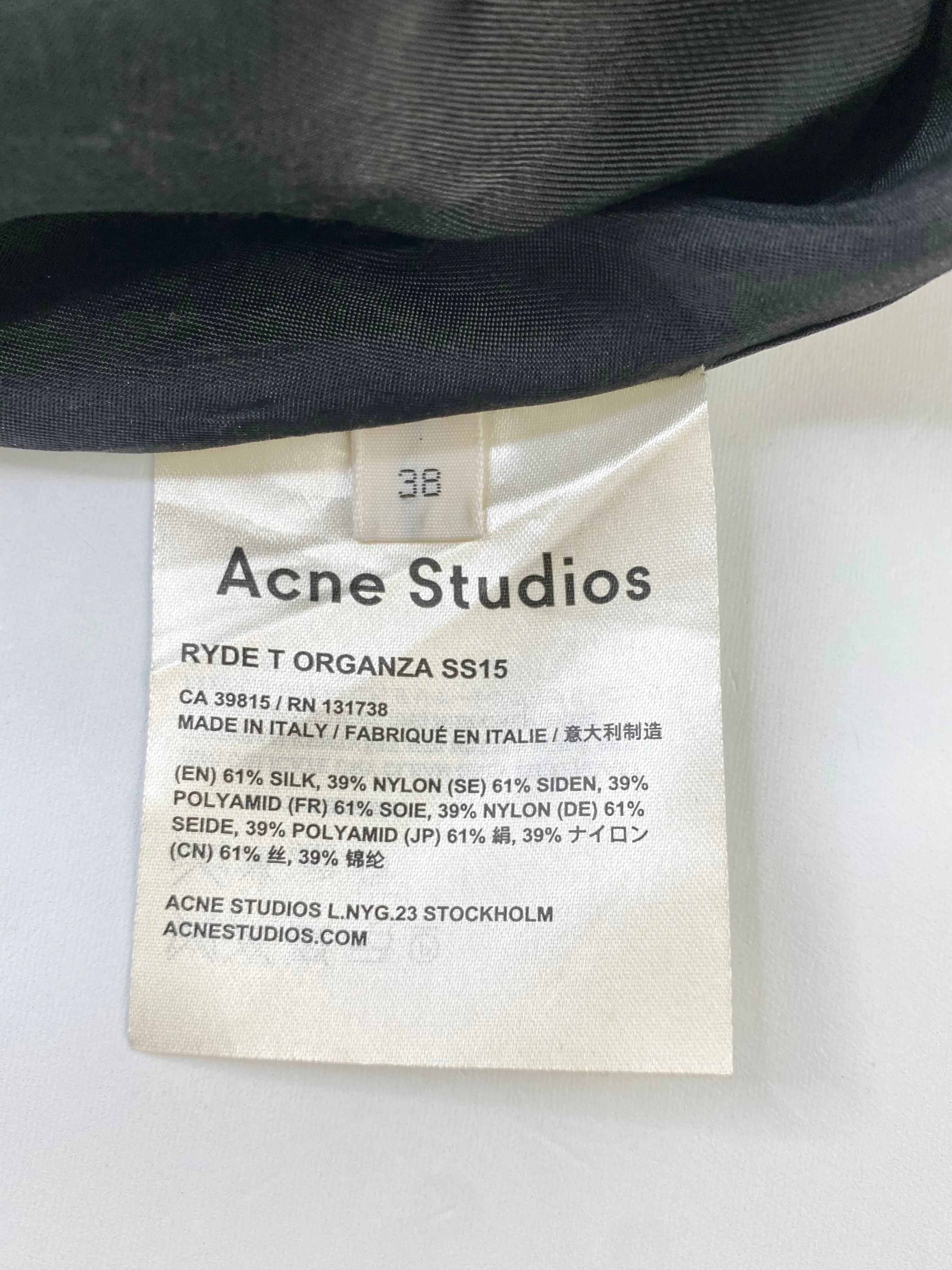 Acne Studios 'Ryde T' Black Silk Blend Blazer Dress - AU10