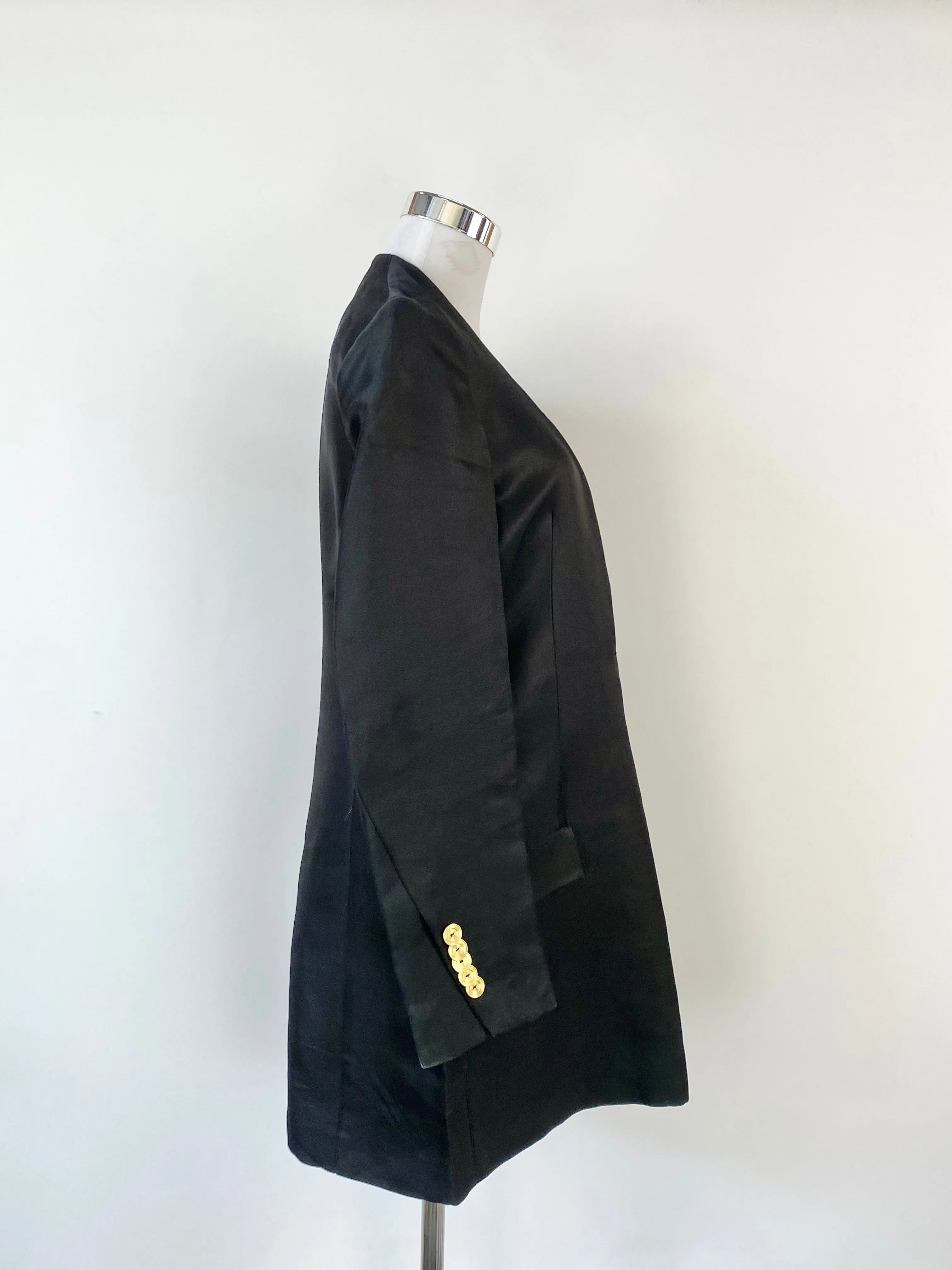 Acne Studios 'Ryde T' Black Silk Blend Blazer Dress - AU10