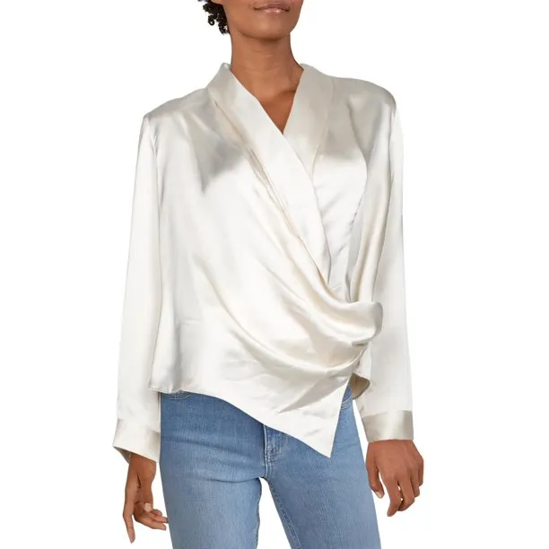 Alfani Draped Faux-Wrap Blouse