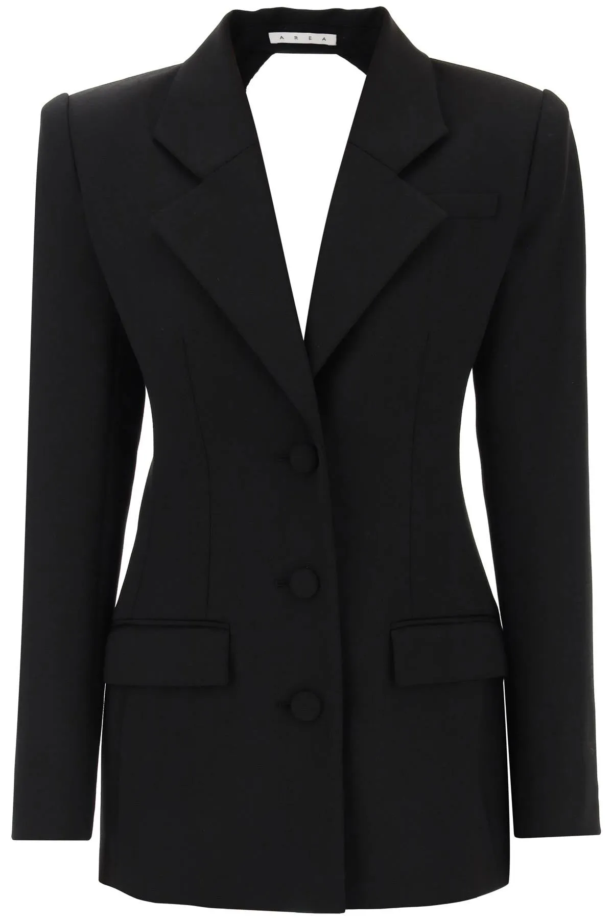 Area blazer dress with cut-out and crystals