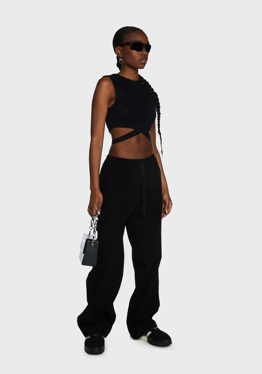 Black Geona Wide Leg Trousers