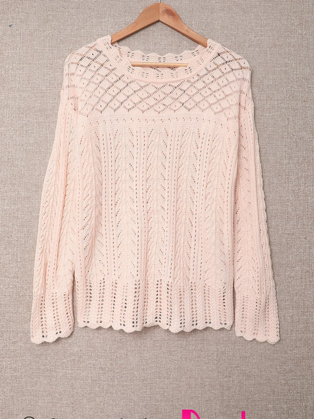 Blush Pink Relaxed Fit Knit Pullover