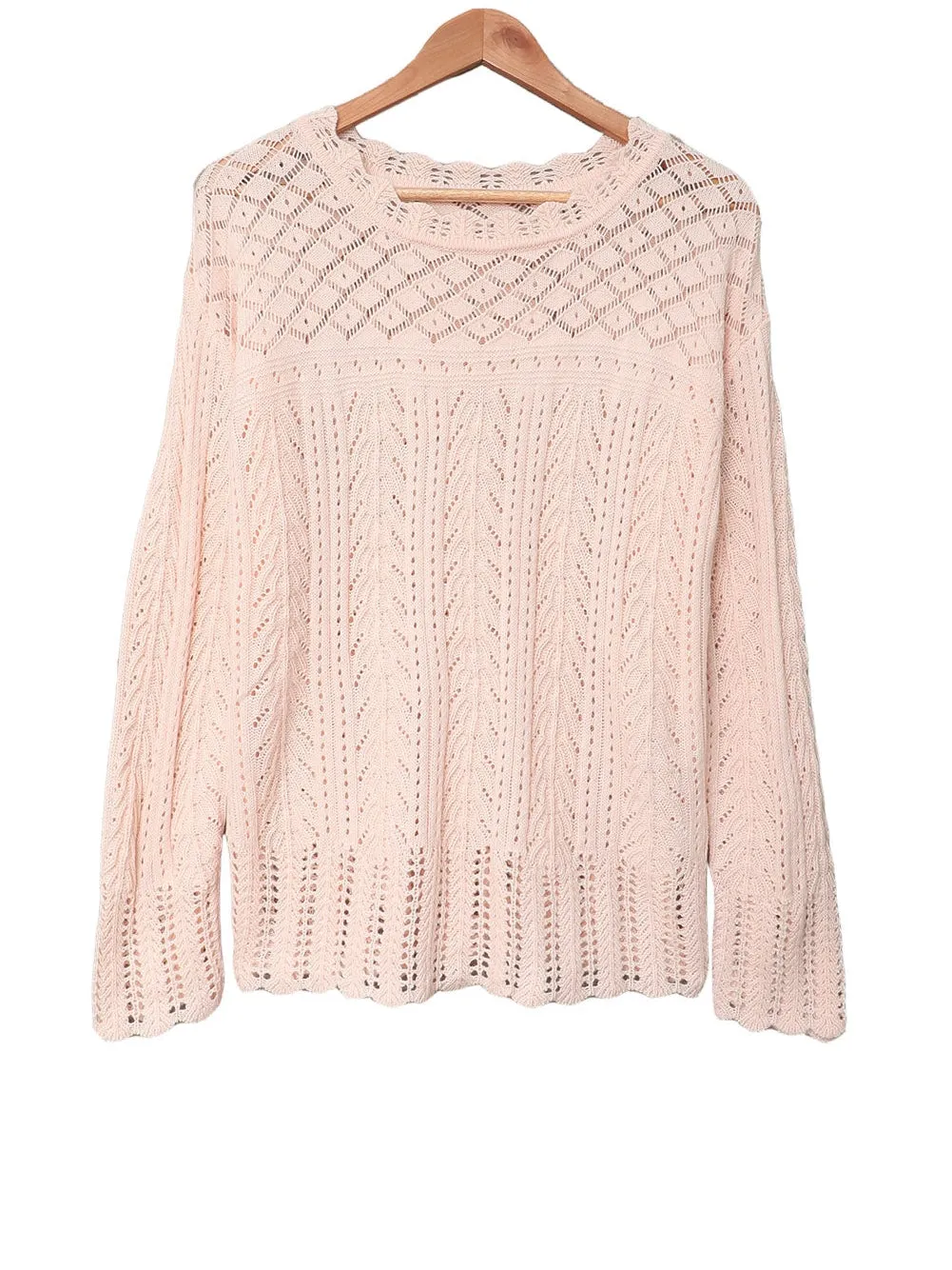 Blush Pink Relaxed Fit Knit Pullover