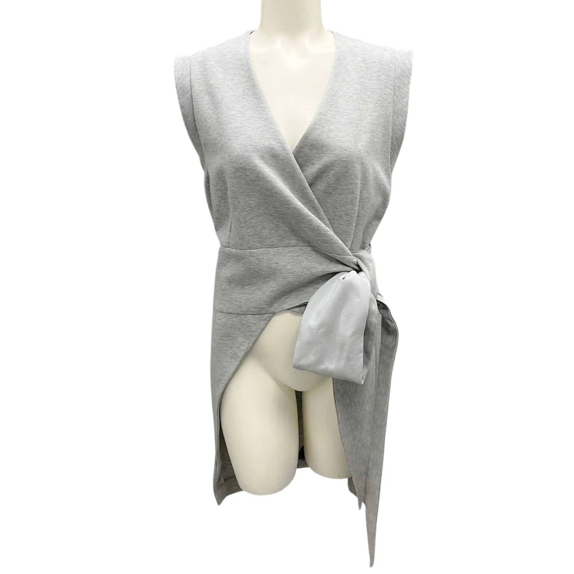 Brunello Cucinelli Grey Cotton Jersey Wrap Top