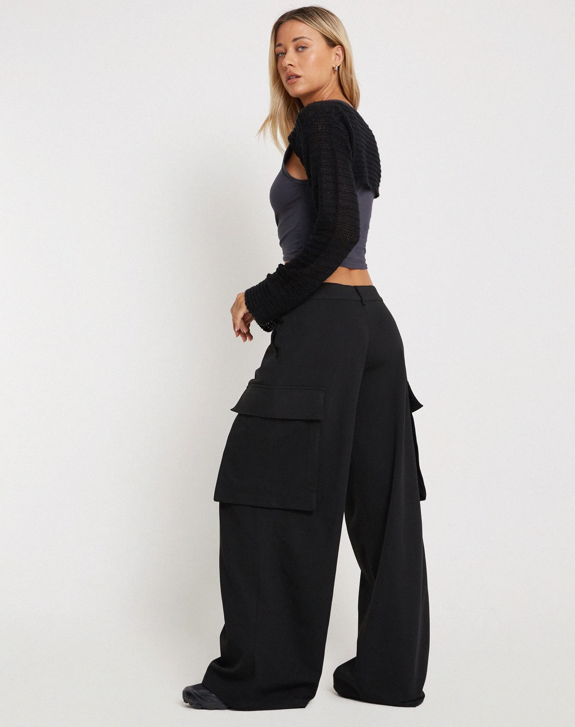 Candala Wide Leg Trouser in Black