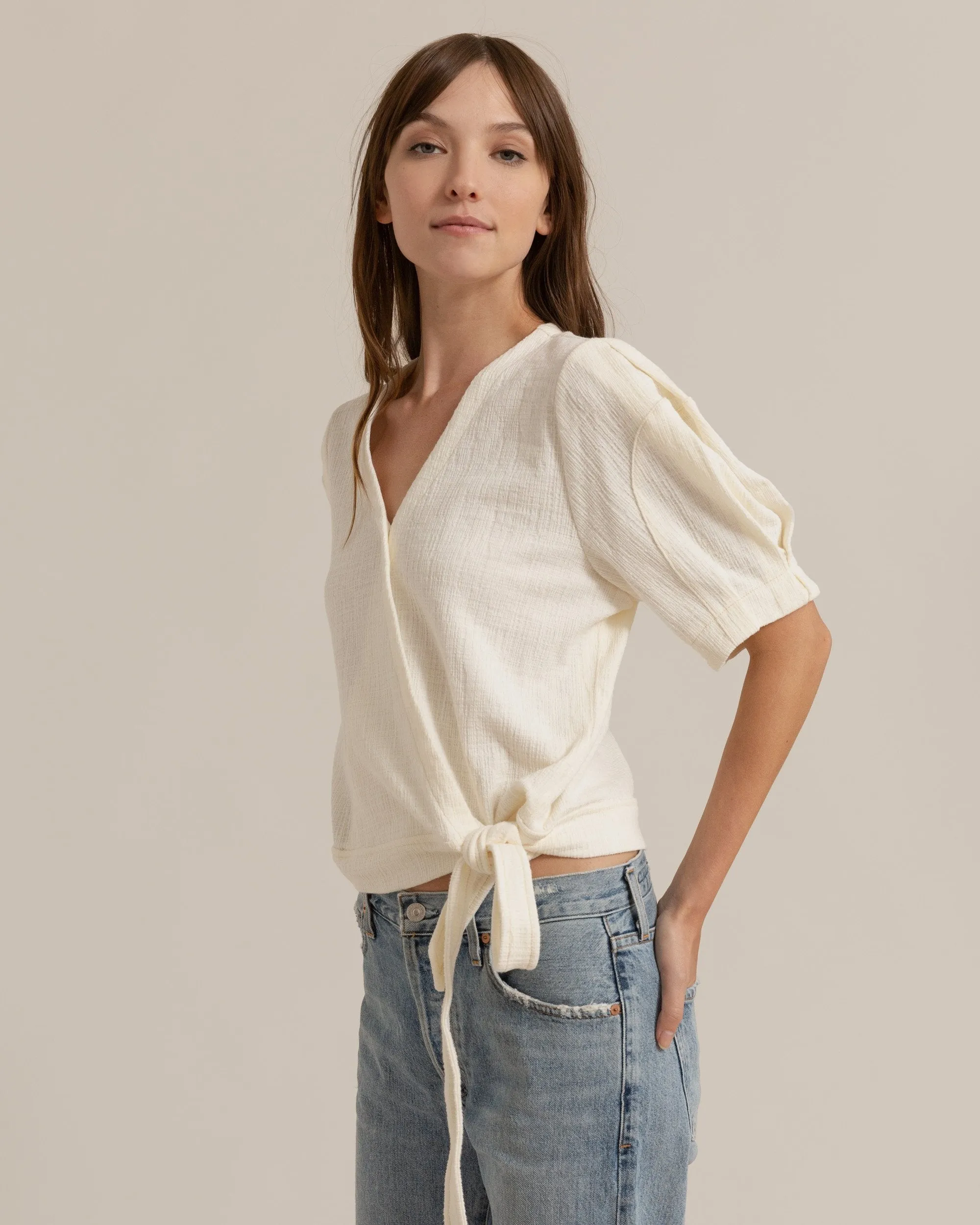 Cassie V-Neck Wrap Blouse