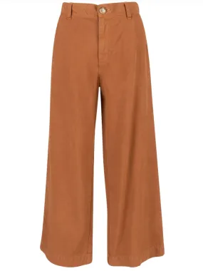 Charlotte Crop Wide Leg Trousers - Chestnut