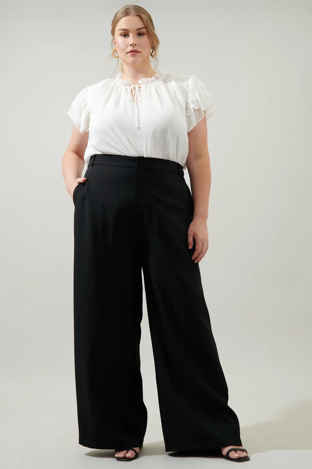 Chelsea Belted Wide Leg Trousers Curve