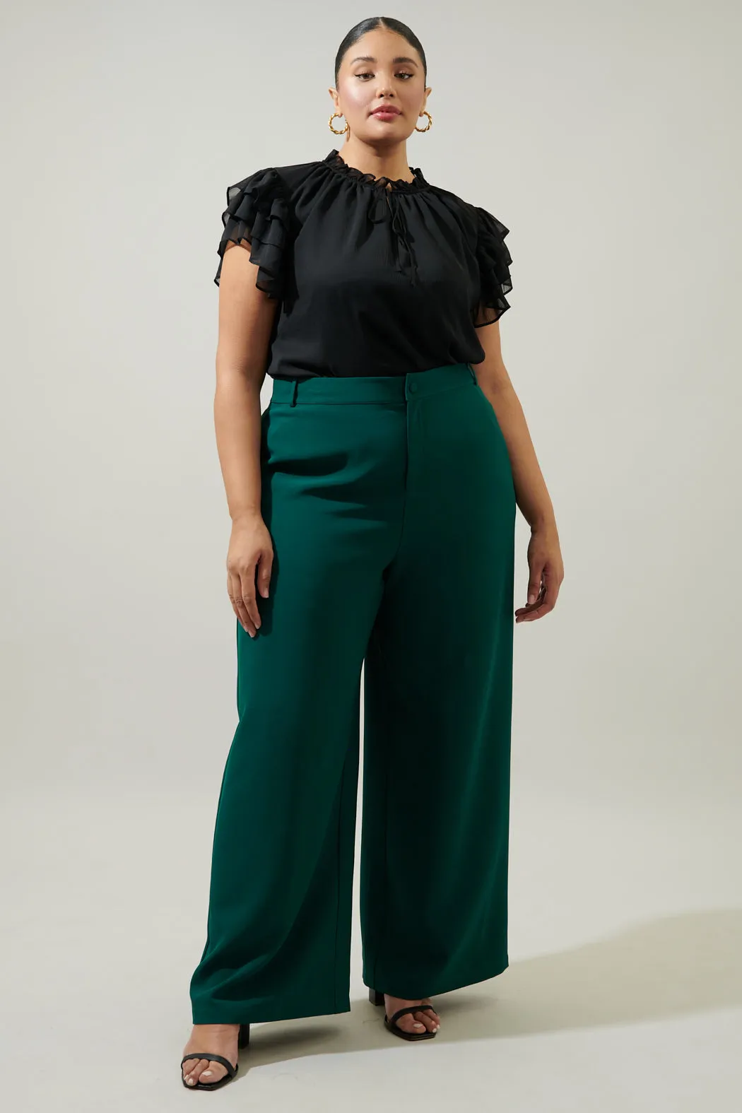 Chelsea Belted Wide Leg Trousers Curve