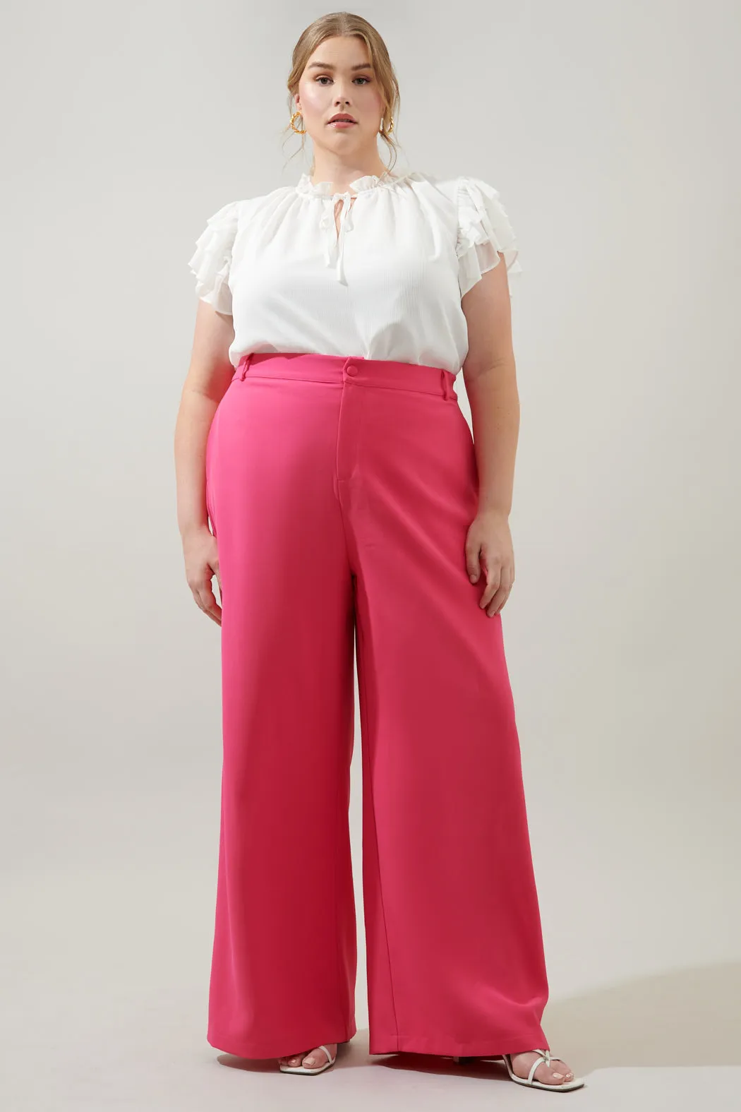 Chelsea Belted Wide Leg Trousers Curve