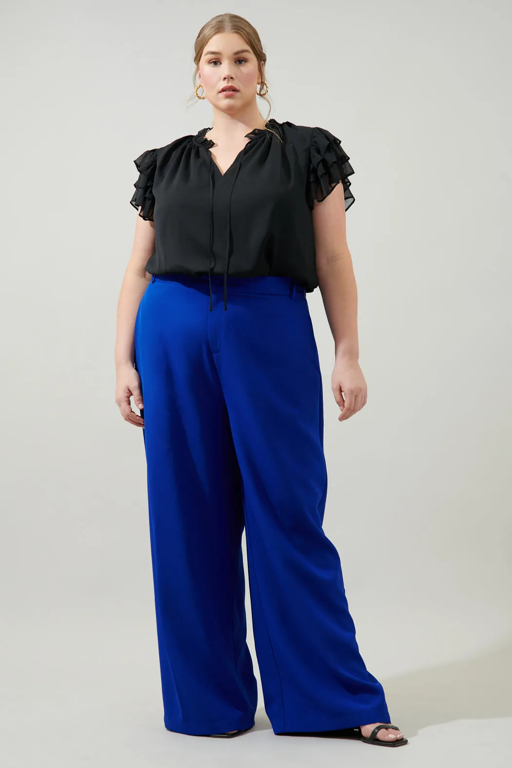 Chelsea Belted Wide Leg Trousers Curve