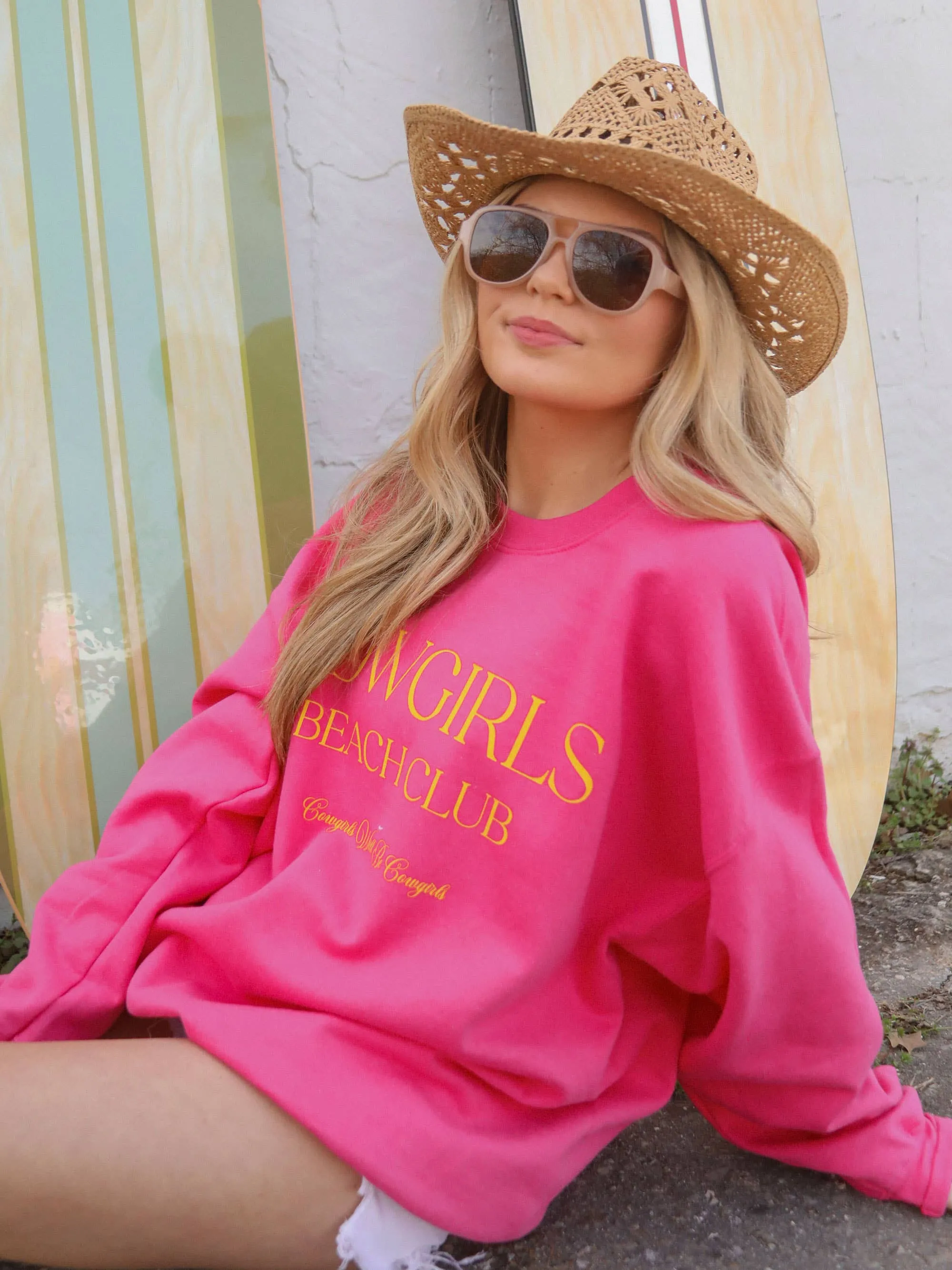 Cowgirls Beach Club Sweatshirt Gift for Coastal Cowgirls