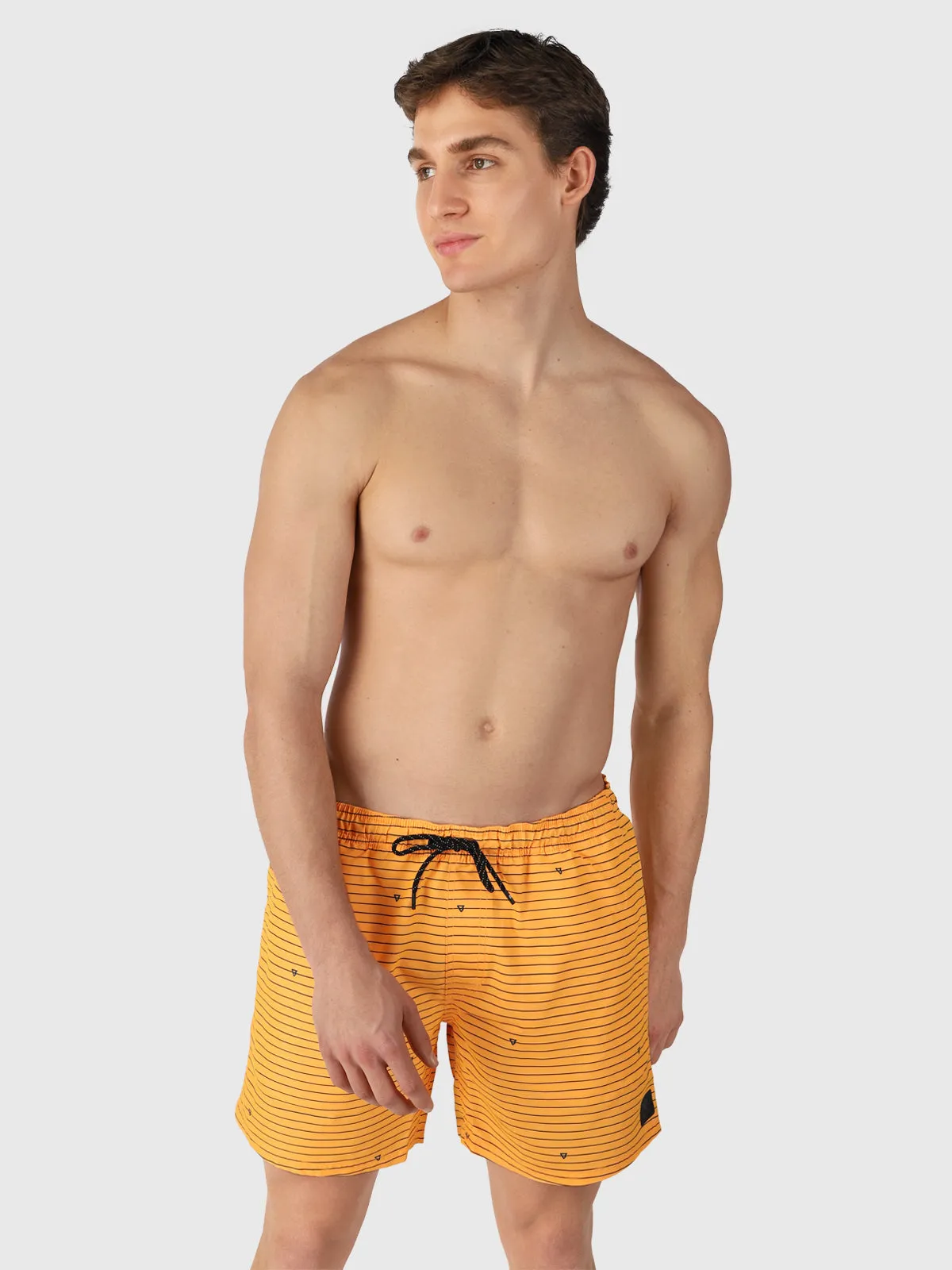 CrunECO-Stripe Men Swim Shorts | Orange