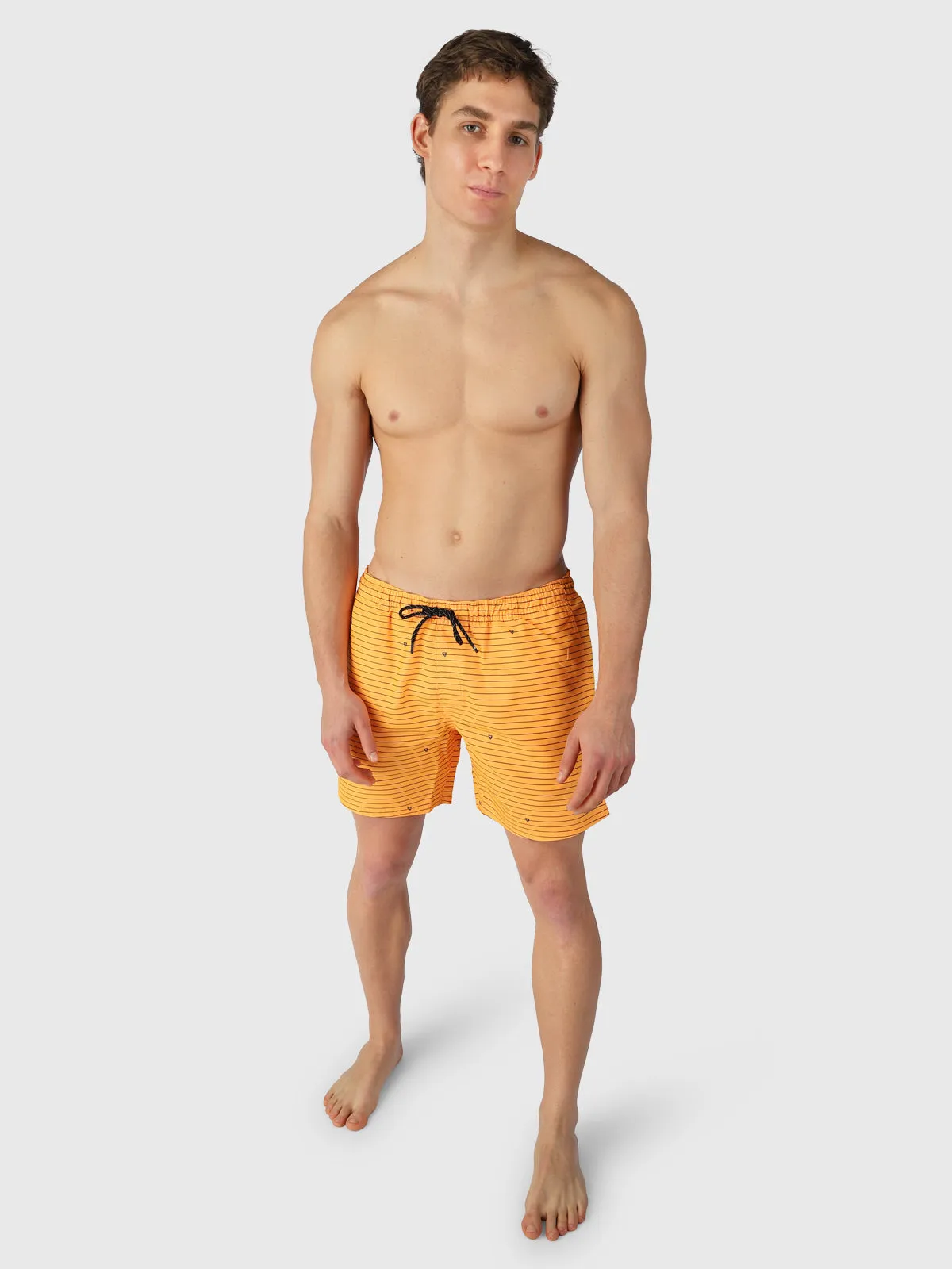 CrunECO-Stripe Men Swim Shorts | Orange