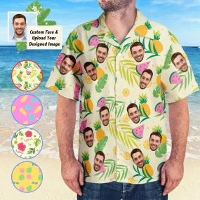 Custom Face Hawaiian Shirts Upload Your Own Designed Image Aloha Beach Shirt For Men