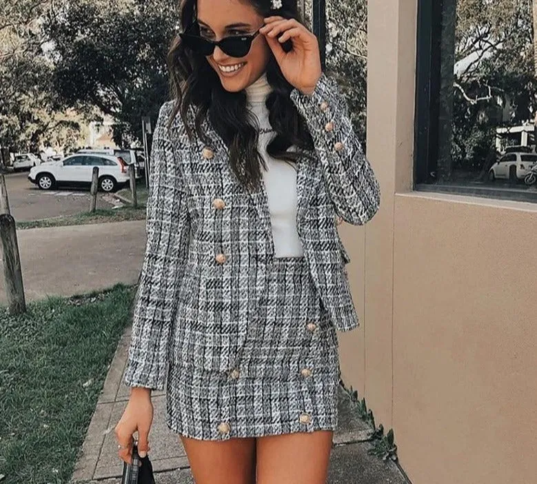 Elodie Plaid Blazer