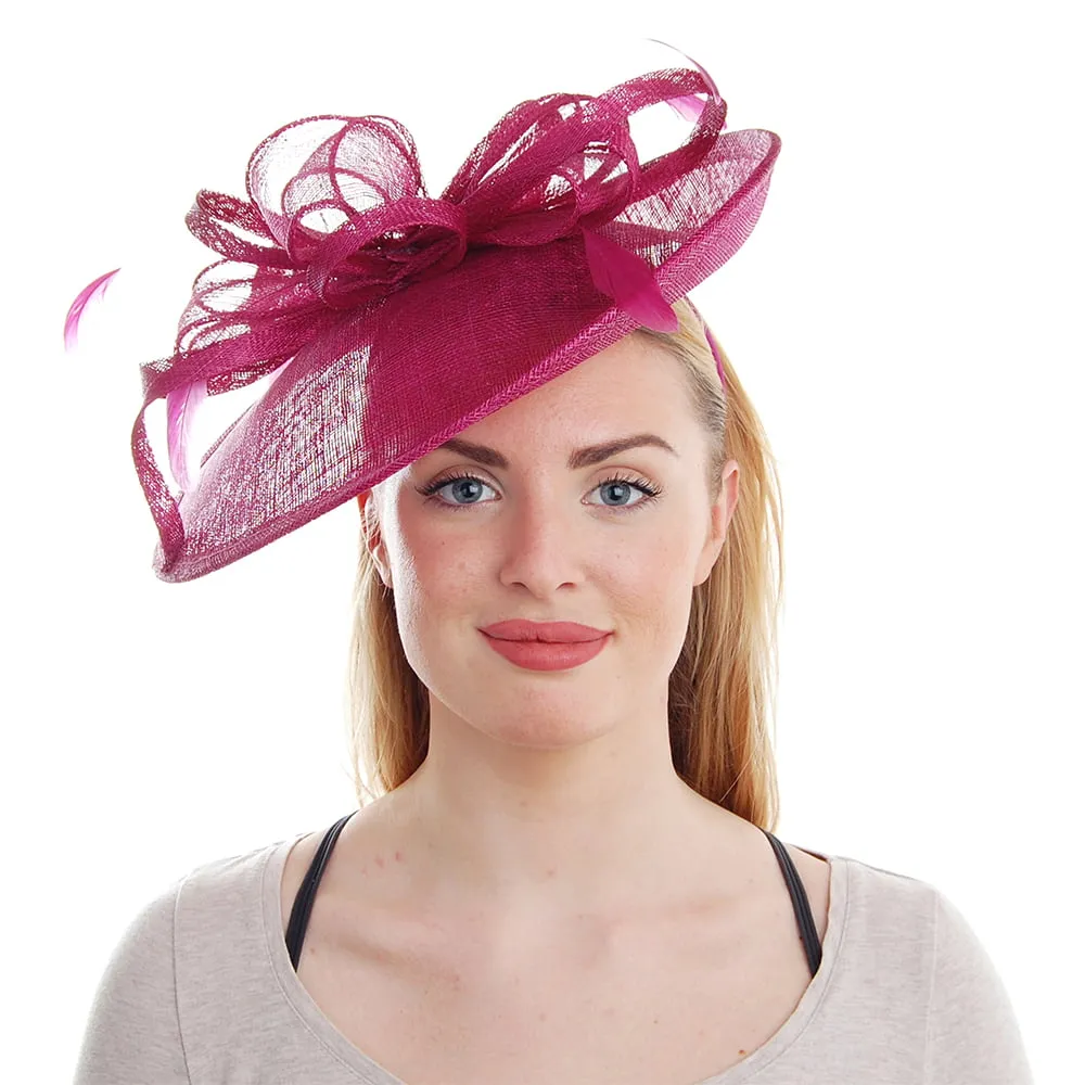 Failsworth Hats Caitlyn Disc Fascinator - Berry