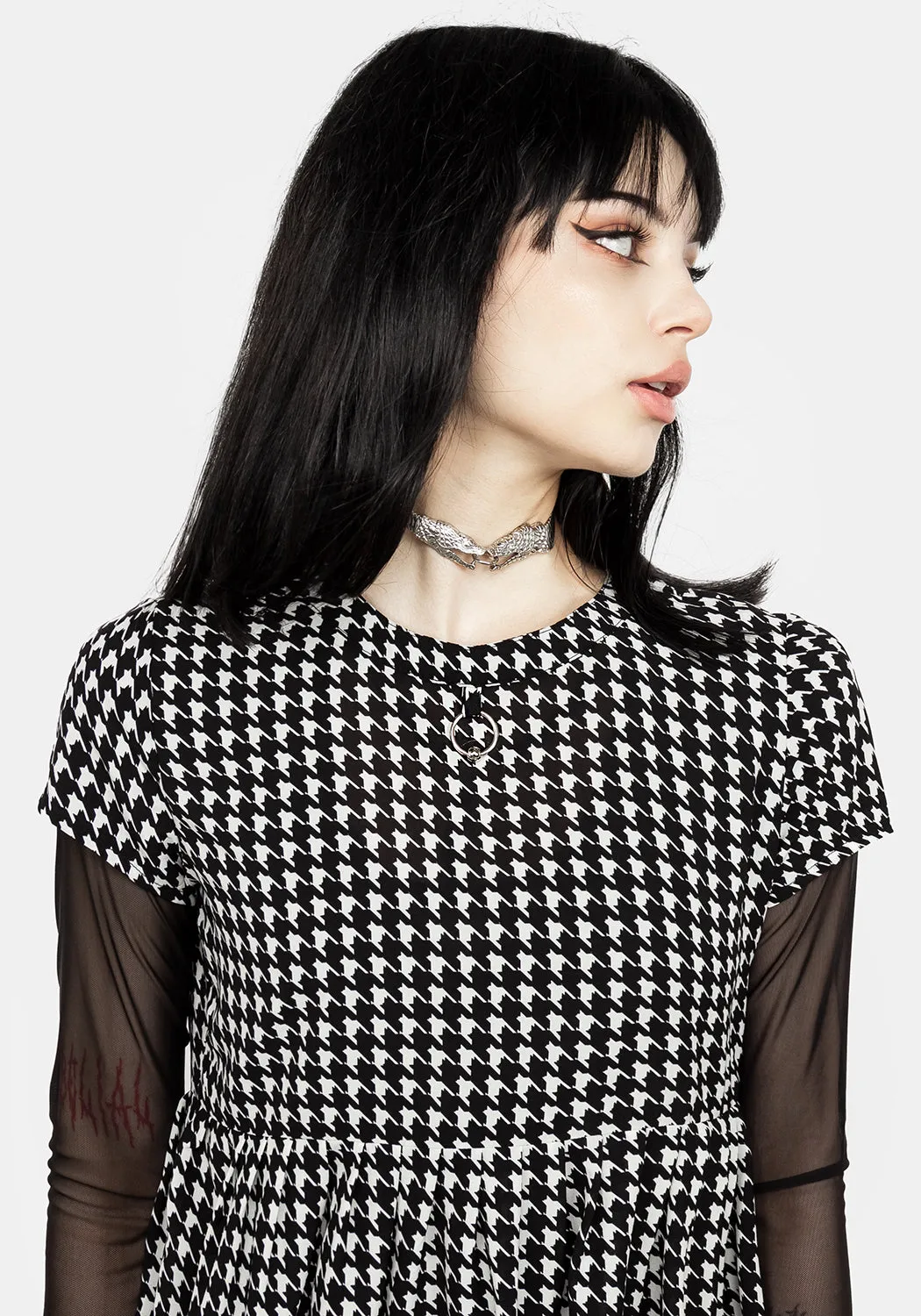 FATALE HOUNDSTOOTH SKATER DRESS