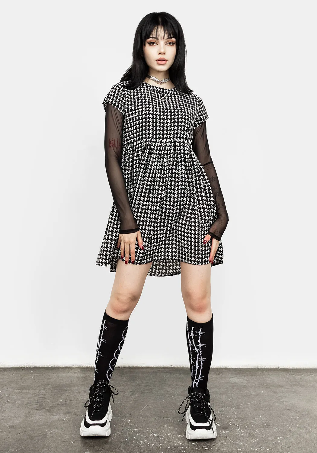 FATALE HOUNDSTOOTH SKATER DRESS