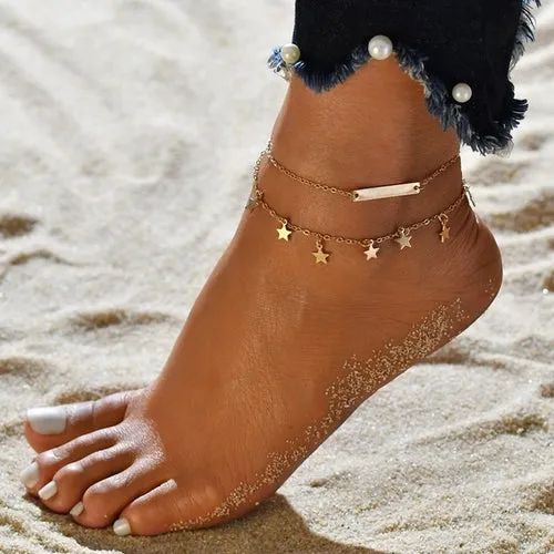 Female Bohemian Shell Heart Summer Anklets For Women Tortoise Ankle