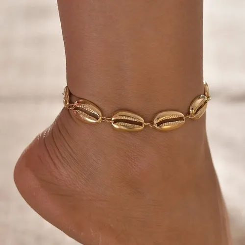 Female Bohemian Shell Heart Summer Anklets For Women Tortoise Ankle