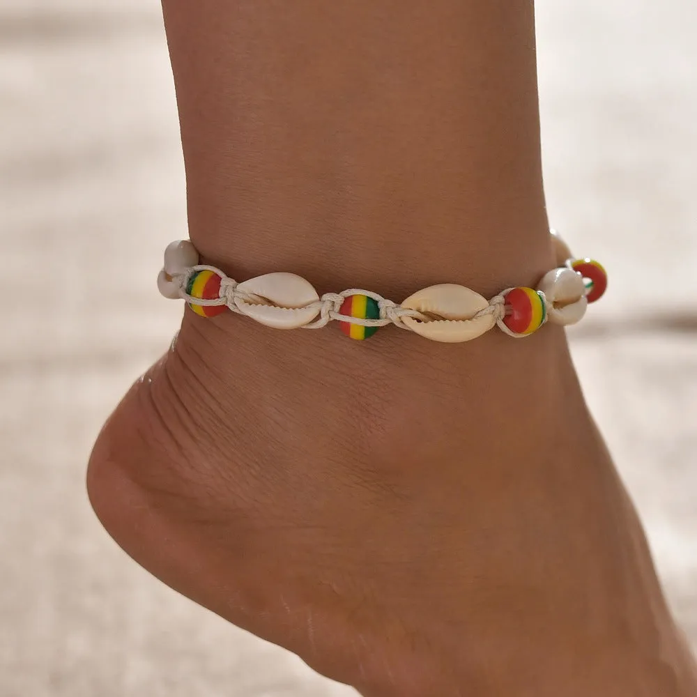 Female Bohemian Shell Heart Summer Anklets For Women Tortoise Ankle