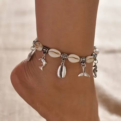 Female Bohemian Shell Heart Summer Anklets For Women Tortoise Ankle