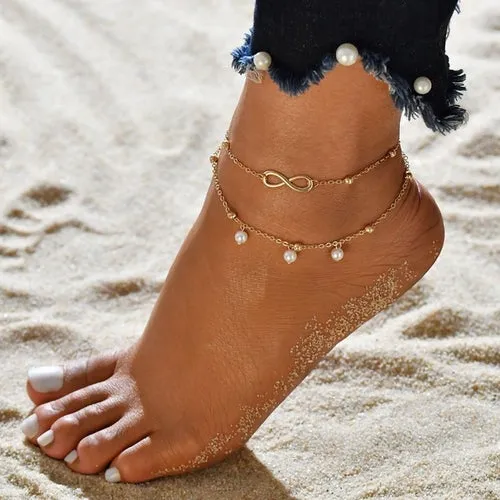 Female Bohemian Shell Heart Summer Anklets For Women Tortoise Ankle