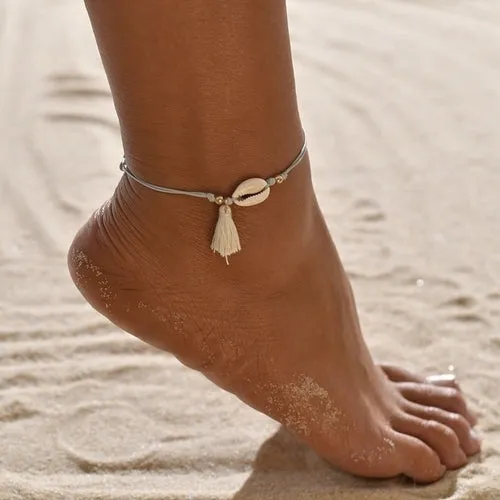 Female Bohemian Shell Heart Summer Anklets For Women Tortoise Ankle