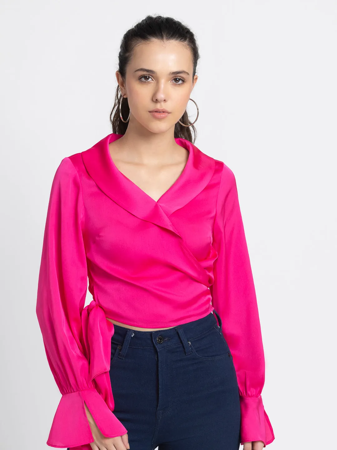 Fuchsia Wrap Top