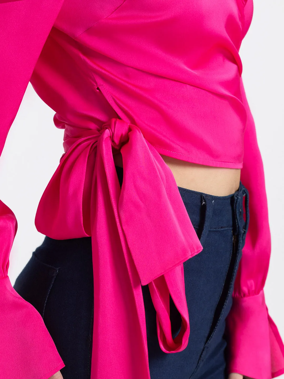 Fuchsia Wrap Top