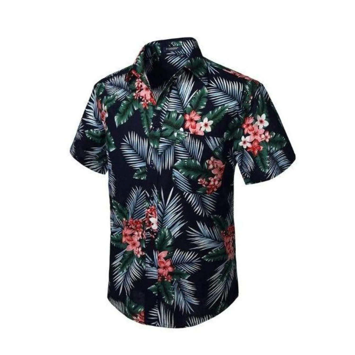 Funky Hawaiian Shirts with Pocket - BLACK-2