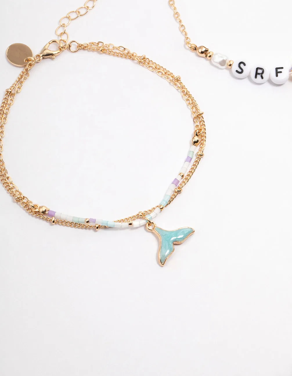 Gold Surfer Girl Shell Anklet