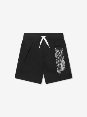 Karl Lagerfeld Boys Logo Swim Shorts in Black