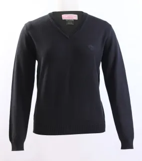 Ladies Navy Knit V-neck sweater (No Logo)