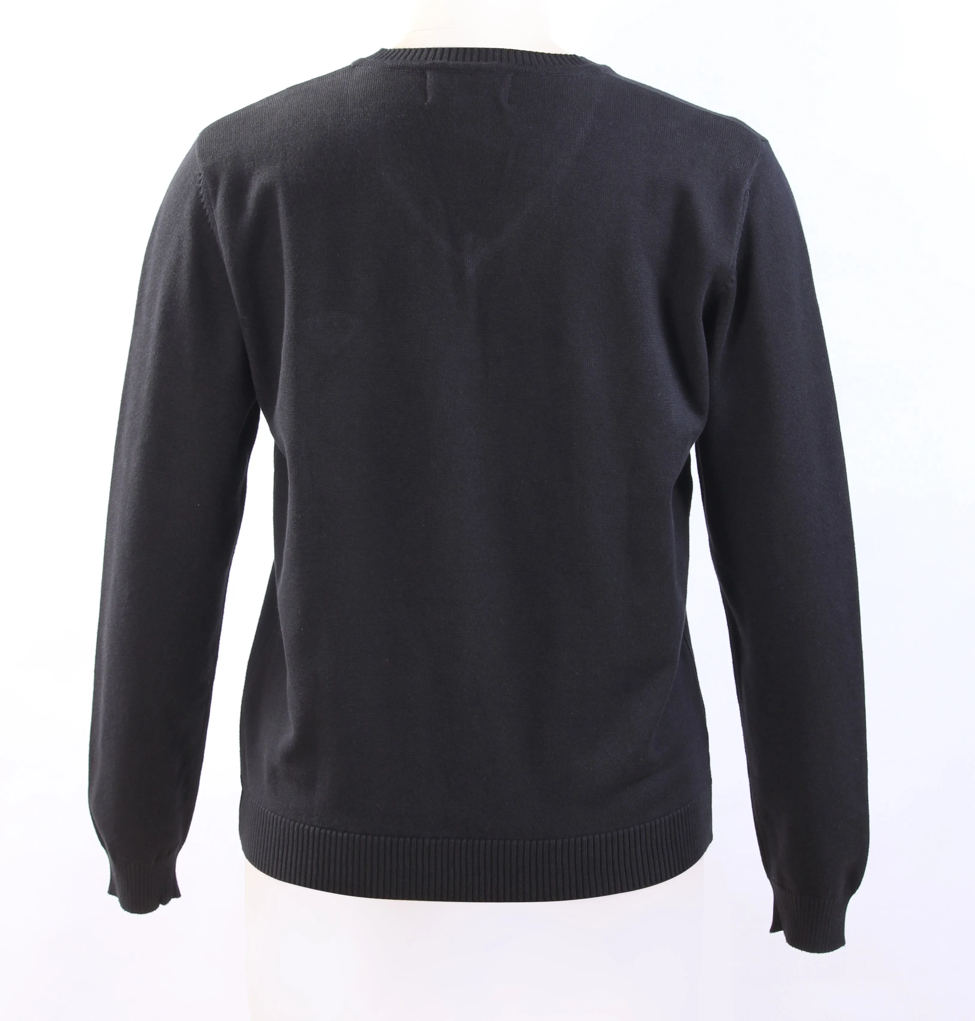 Ladies Navy Knit V-neck sweater (No Logo)