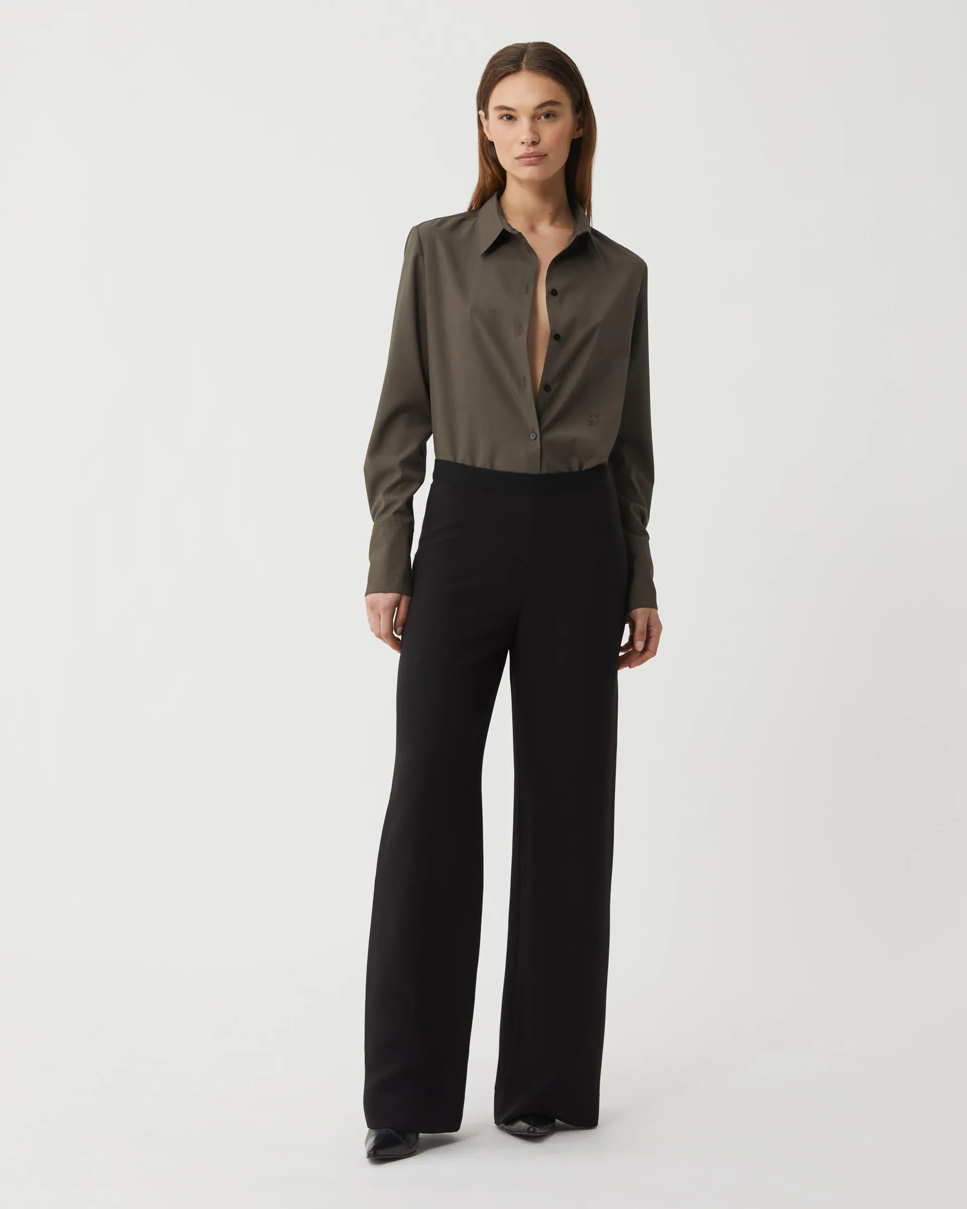 Lexi Trouser in Viscose Crepe, Black