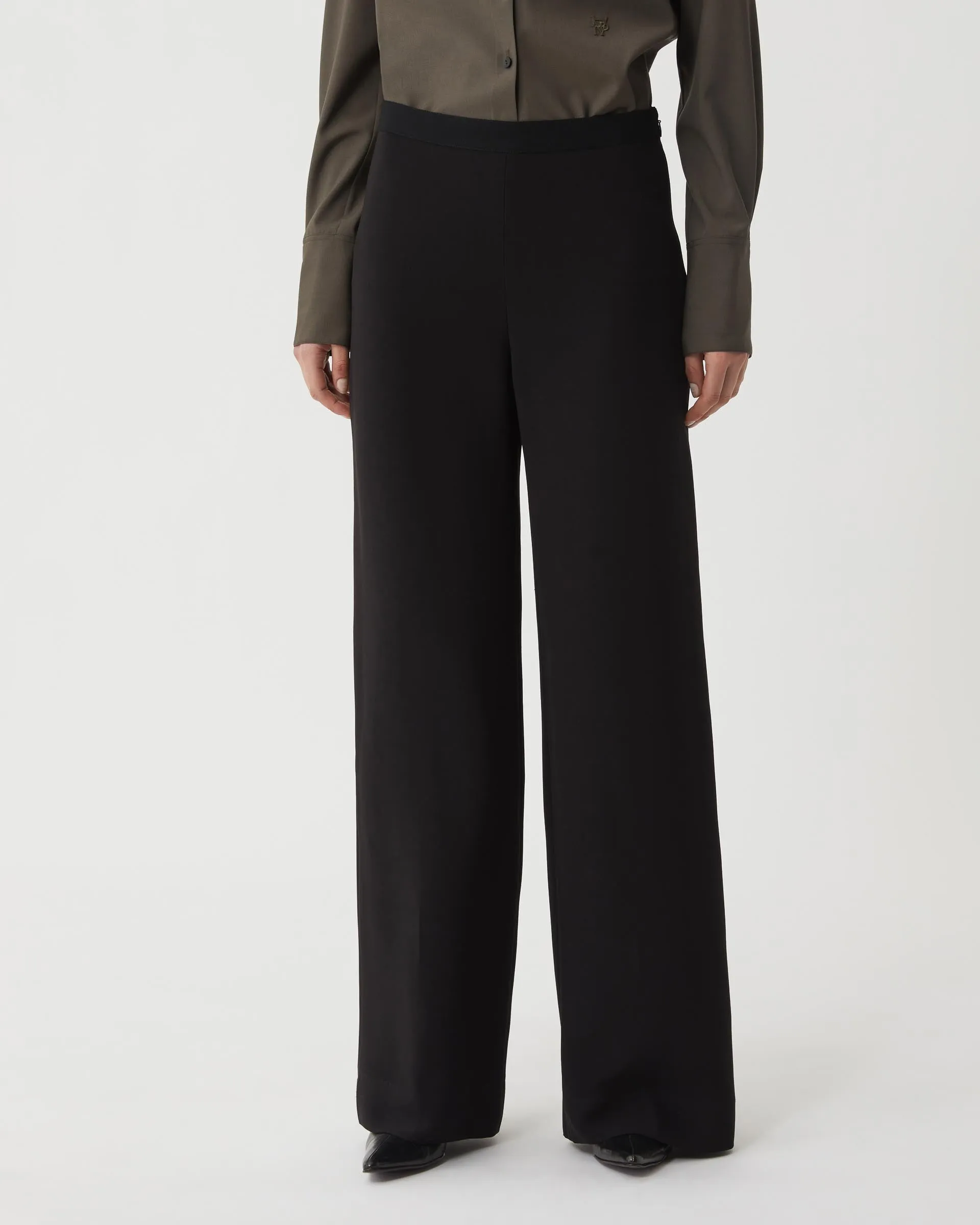 Lexi Trouser in Viscose Crepe, Black