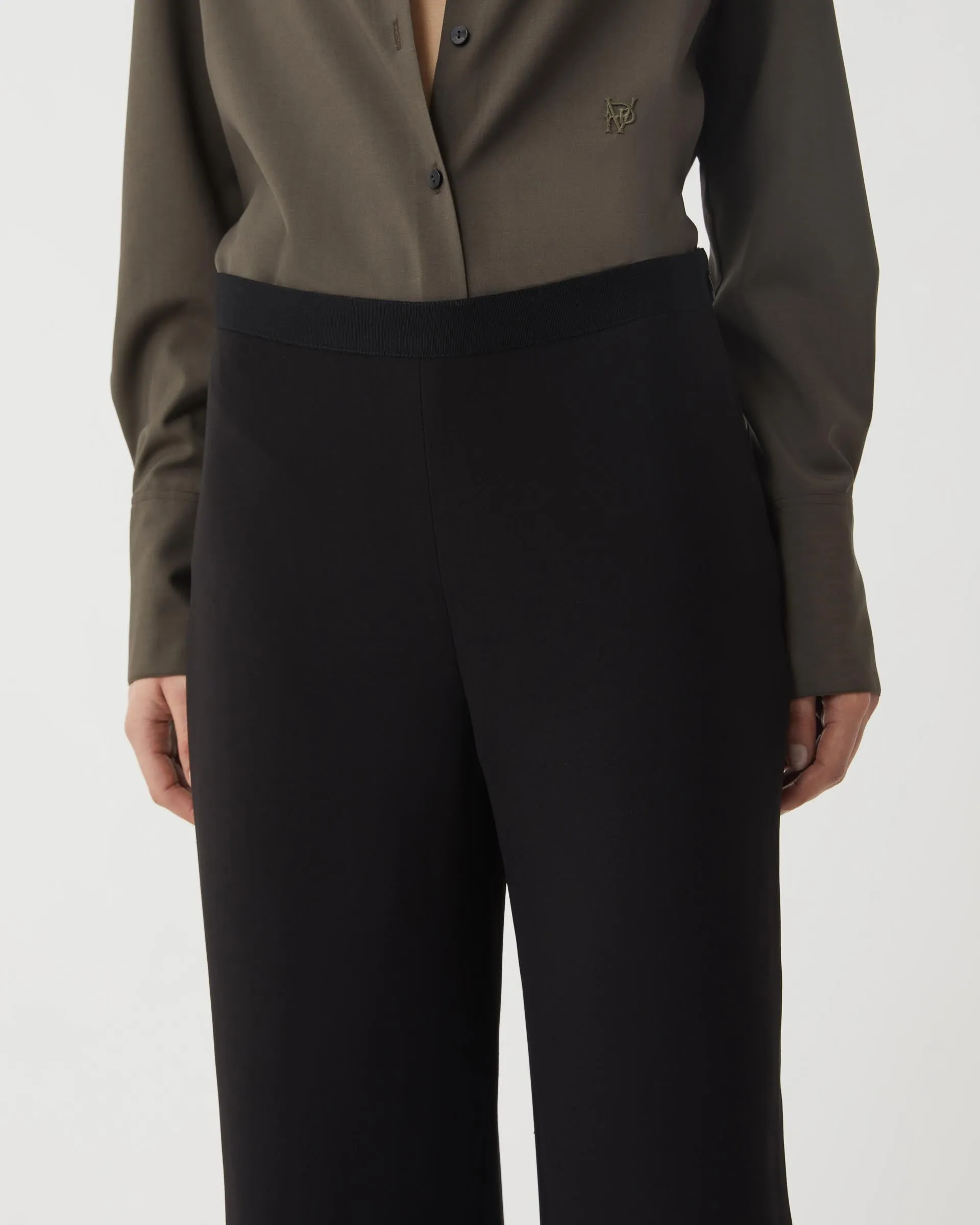 Lexi Trouser in Viscose Crepe, Black