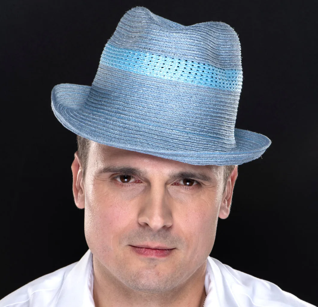 M1705- Blue fedora for men