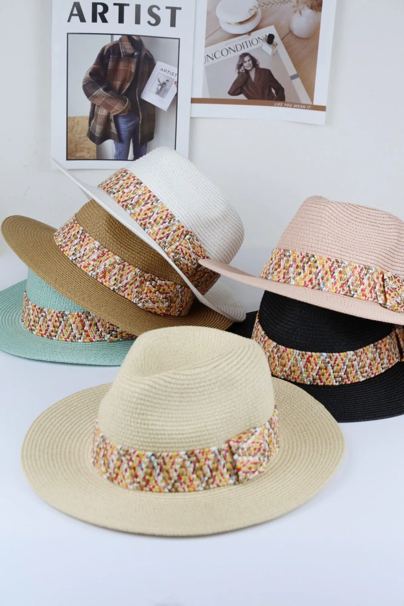 MH0146 Judy Multi Color Band Straw Hat