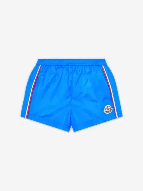 Moncler Enfant Boys Logo Swim Shorts in Blue