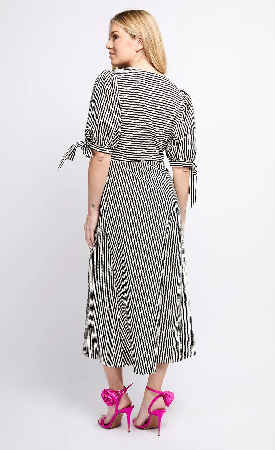 Mono Stripe Midaxi Dress by Vogue Williams