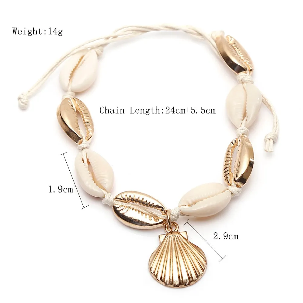 New Natural Shell Conch Rope Anklets For Women Foot