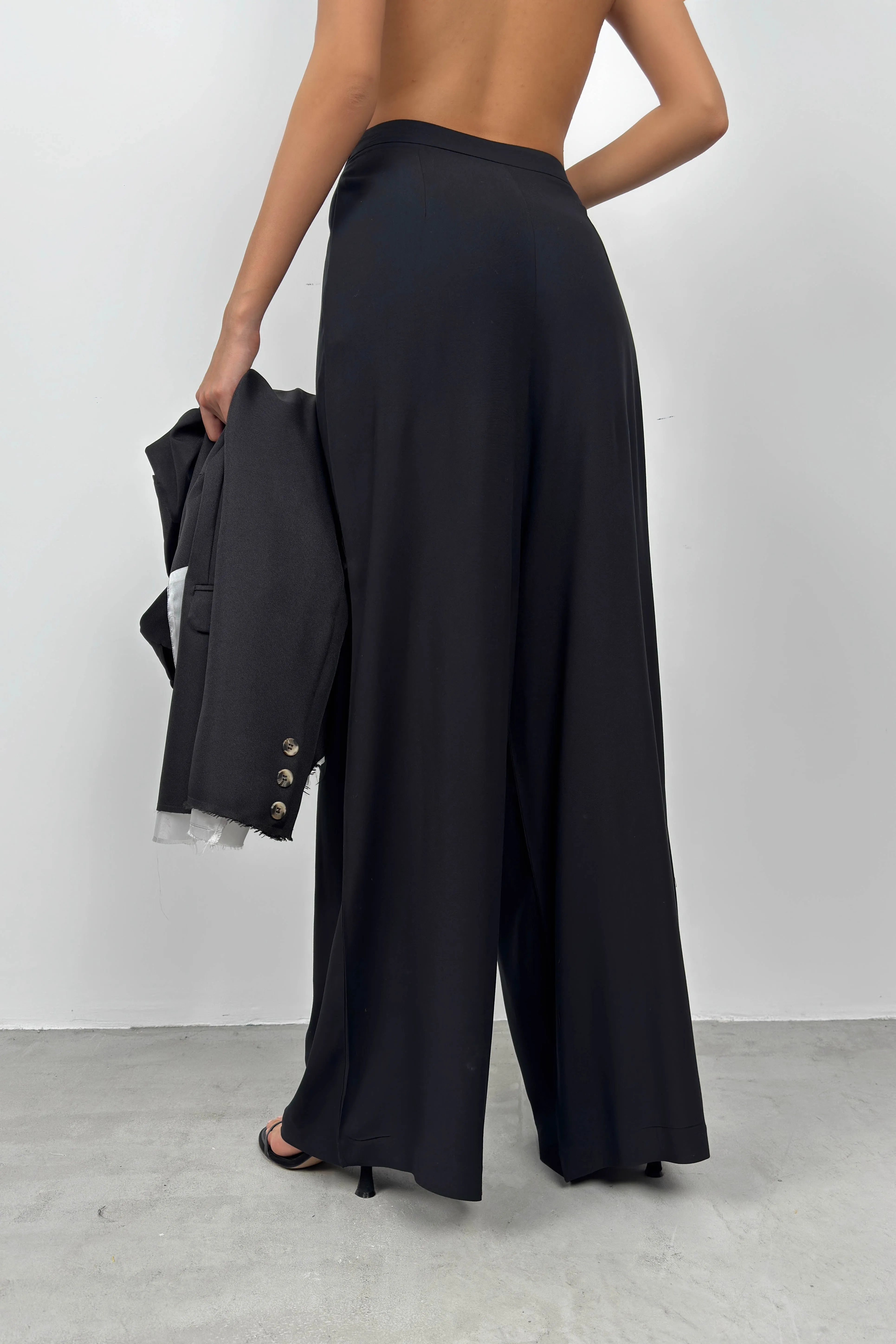 Pleated Wide Leg Trousers