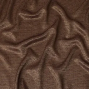 Silk Brocade Fabric with Rich Brown and Gold Striped Design, 110 cm Width, Indian Origin-D19762