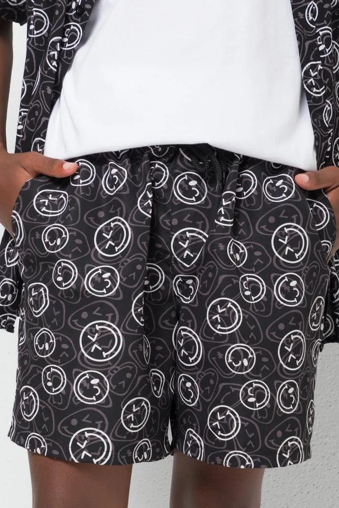 Smiley Cube Swim Shorts Black